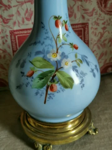 Paire de lampes en porcelaine laiton et bronze