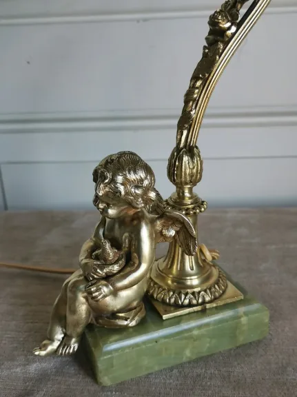 BRONZE AND ONYX LAMP