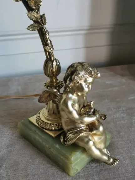 BRONZE AND ONYX LAMP