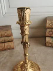 PAIR OF GILT BRONZE CANDLESTICKS