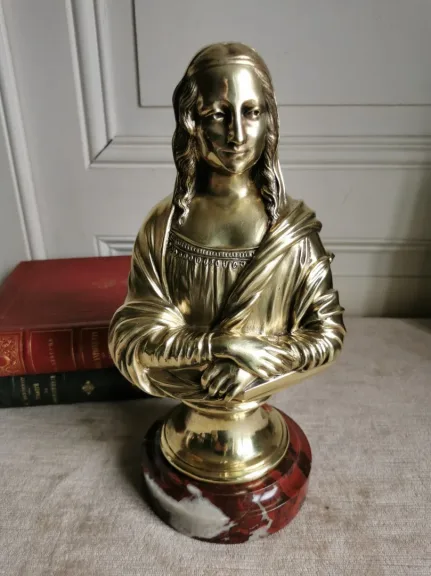 BÜSTE DER MONA LISA AUS VERGOLDETER BRONZE