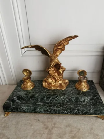 BRONZE  INKSTAND by Albert MARIONNET