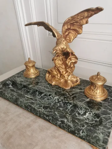 BRONZE  INKSTAND by Albert MARIONNET