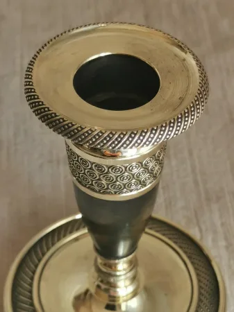 Paire de bougeoirs de toilette Empire / Directoire