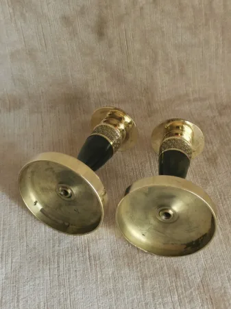 Paire de bougeoirs de toilette Empire / Directoire