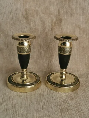 Paire de bougeoirs de toilette Empire / Directoire