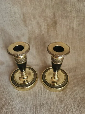 Paire de bougeoirs de toilette Empire / Directoire