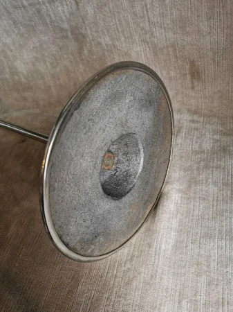 Lampe de bureau en laiton chromé avec opaline verte
