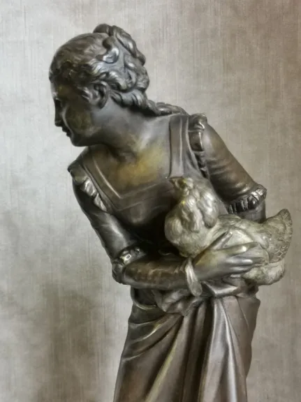 Paire de sujets en bronze patiné par Stella XIXe siècle