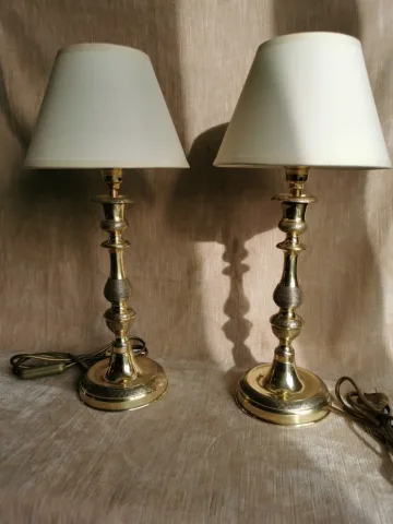 PAAR LOUIS PHILIPPE KANDELAARS OMGEZET IN LAMPEN