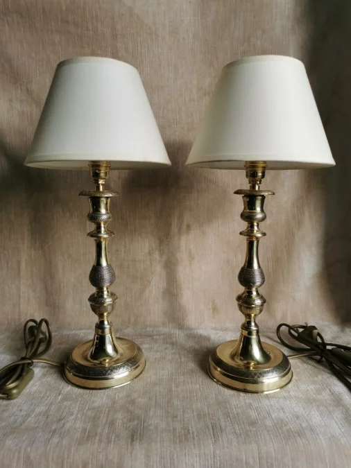 PAAR LOUIS PHILIPPE KERZENSTÄNDER, UMGEWANDELT IN LAMPEN