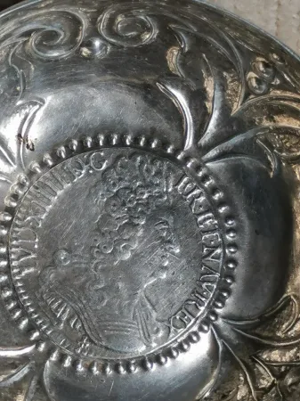 Tastevin en argent massif avec Ecu argent 1713 Louis XIV