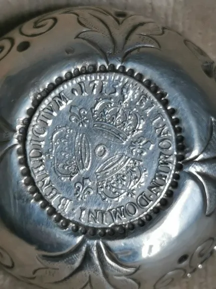 Tastevin en argent massif avec Ecu argent 1713 Louis XIV