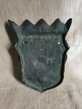Heurtoir en bronze couronne et chevalier