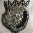 Heurtoir en bronze couronne et chevalier