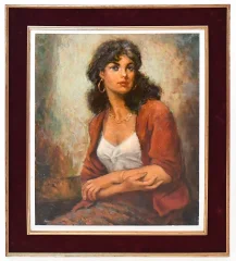 French School, 20th century Oil on canvas "La Bohémienne"