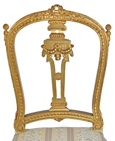 Pair of Louis XVI-style gilt wood chairs — Good condition