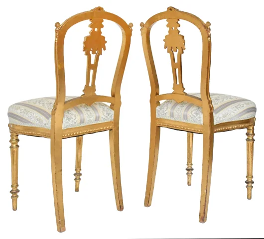 Pair of Louis XVI-style gilt wood chairs — Good condition