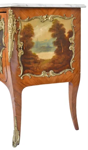 Louis XV style commode with Vernis Martin decoration depicting a galant scene — Good condition