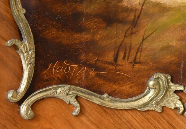 Louis XV style commode with Vernis Martin decoration depicting a galant scene — Good condition
