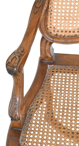Pair of caned armchairs in Régence style — Very good condition