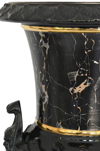 Tommaso Barbi für B. Ceramiche – Bedeutende Vase mit Säule aus marmorimitierender Keramik — Sehr guter Zustand