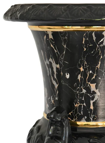 Tommaso Barbi für B. Ceramiche – Bedeutende Vase mit Säule aus marmorimitierender Keramik — Sehr guter Zustand