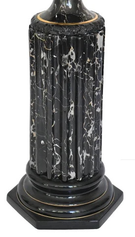 Tommaso Barbi für B. Ceramiche – Bedeutende Vase mit Säule aus marmorimitierender Keramik — Sehr guter Zustand