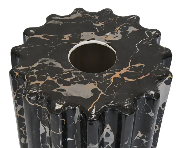 Tommaso Barbi für B. Ceramiche – Bedeutende Vase mit Säule aus marmorimitierender Keramik — Sehr guter Zustand