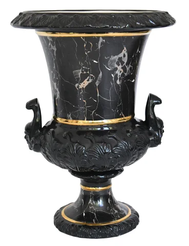 Tommaso Barbi für B. Ceramiche – Bedeutende Vase mit Säule aus marmorimitierender Keramik — Sehr guter Zustand