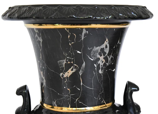 Tommaso Barbi für B. Ceramiche – Bedeutende Vase mit Säule aus marmorimitierender Keramik — Sehr guter Zustand