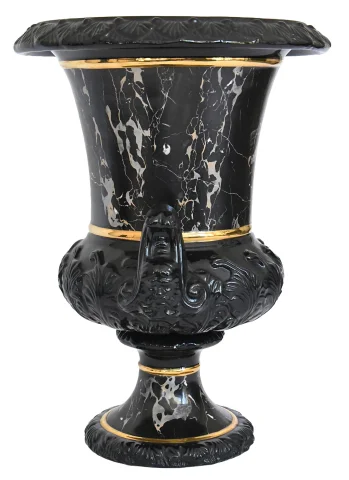 Tommaso Barbi für B. Ceramiche – Bedeutende Vase mit Säule aus marmorimitierender Keramik — Sehr guter Zustand