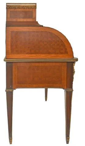 Louis XVI-style cylinder bureau in marquetry — Good condition