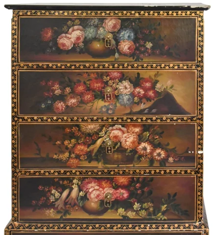 Chiffonnier im Louis-XV-Stil mit reichem Maldekor — Befriedigender Zustand