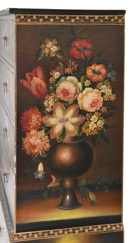Chiffonnier im Louis-XV-Stil mit reichem Maldekor — Befriedigender Zustand