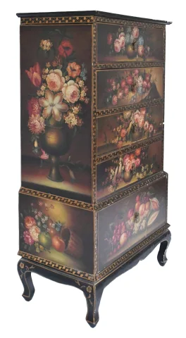 Chiffonnier im Louis-XV-Stil mit reichem Maldekor — Befriedigender Zustand