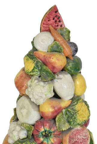 Paire d'important corbeilles de fruits et légumes en céramique italienne — Très bon état
