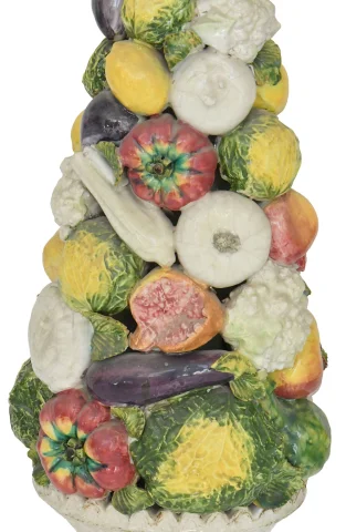 Paire d'important corbeilles de fruits et légumes en céramique italienne — Très bon état