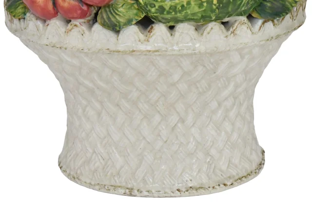 Paire d'important corbeilles de fruits et légumes en céramique italienne — Très bon état
