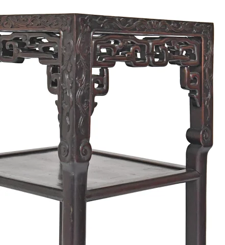 Table d'appoint Chine en bois sculptée — Bon état