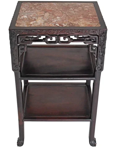 Table d'appoint Chine en bois sculptée — Bon état