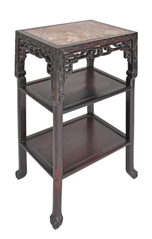 Table d'appoint Chine en bois sculptée — Bon état
