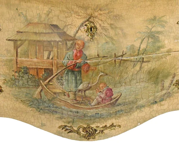 Commode in Louis XV-stijl in gelakt hout met chinoiserie-decoratie — Goede staat