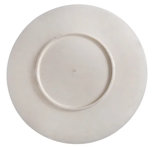 Large faience dish decorated with a parrot — Very good condition
