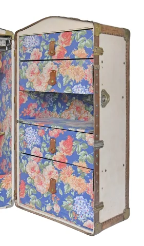 Antieke reiskoffer-kledingkast uit de jaren 1930