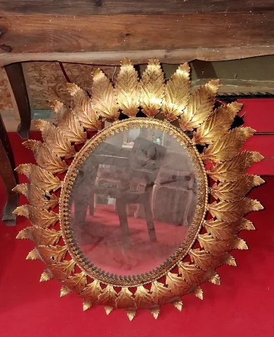 镀金金属太阳镜，叶片装饰——1960/1970年代作品 — 良好