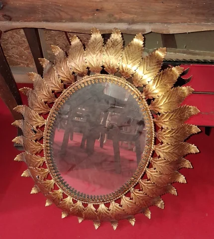 镀金金属太阳镜，叶片装饰——1960/1970年代作品 — 良好
