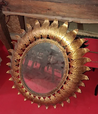 镀金金属太阳镜，叶片装饰——1960/1970年代作品 — 良好