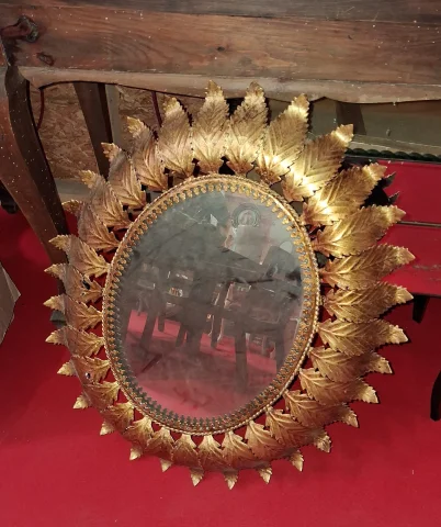 镀金金属太阳镜，叶片装饰——1960/1970年代作品 — 良好