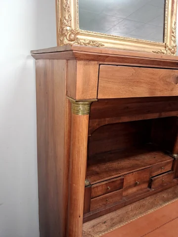 Secrétaire à abattant d'époque Empire en noyer – Début XIXe siècle — État correct